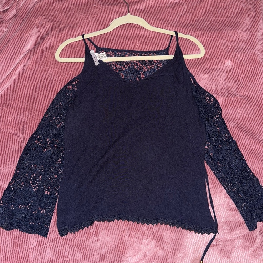 lace cold shoulder top